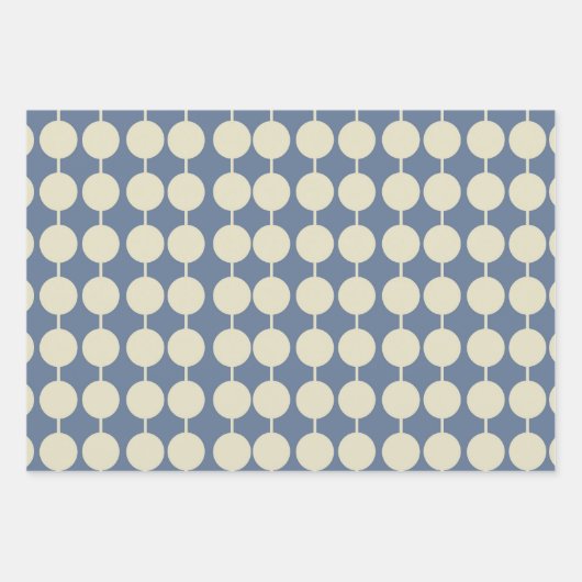 Dusty Blue en Cream Patronen met Kerstmis Inpakpapier Vel (Voorkant 2)