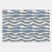 Dusty Blue en Cream Patronen met Kerstmis Inpakpapier Vel (Voorkant 3)