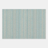 Dusty Blue en Cream Striped Inpakpapier Vel (Voorkant 3)