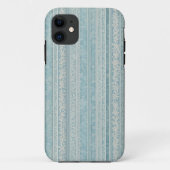 Dusty Blue en Cream Stripes Case-Mate iPhone Case (Achterkant)