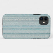 Dusty Blue en Cream Stripes Case-Mate iPhone Case (Achterkant (horizontaal))