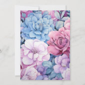 Dusty Blue en Dusty Roos Bloemenbruiloft Kaart (Achterkant)