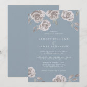 Dusty Blue en Dusty Roos Waterverf Kaart (Voorkant / Achterkant)