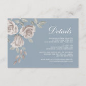 Dusty Blue en Dusty Roos Wedding Details Informatiekaartje (Voorkant)