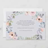 Dusty Blue en Geometric Floral van Roos | Twee fot Save The Date (Achterkant)