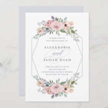 Dusty Blue en Geometric Floral van Roos | Weddensc