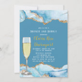 Dusty Blue en Gold Agate Brunch en Bubble Kaart (Voorkant)