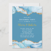 Dusty Blue en Gold Agate Engagement Party