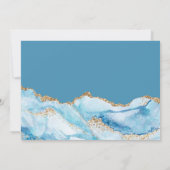 Dusty Blue en Gold Agate Save the Date Cards Kaart (Achterkant)