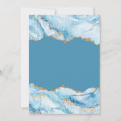 Dusty Blue en Gold Agate Wedding Shower Kaart (Achterkant)