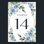 Dusty Blue en Gold Elegant Floral Rustic Wedding Kaart<br><div class="desc">Het ontwerp is voorzien van een elegant geometrisch goudkleurig (bedrukt) lijst dat is gedecoreerd in waterverf rozen, pinda's, hydrangea, babyadem en meer over verschillende soorten groene takken en bladeren. Het stoffige blauw wordt ontworpen om diverse schaduwen van de kleur binnen de bloemen te kenmerken om de verscheidenheid van schaduwen van...</div>