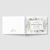 Dusty Blue en Gold Elegant Rustic Floral Wedding Gastenboek (Volledig)