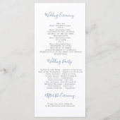 Dusty Blue en Gold Floral bruiloft programma's (Achterkant)