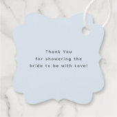 Dusty Blue en Gold Flowers Bedankt Bedankjes Labels (Achterkant)