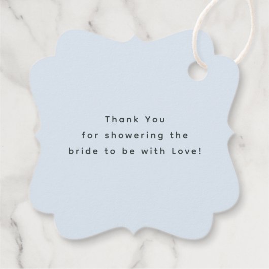 Dusty Blue en Gold Flowers Bedankt Bedankjes Labels (Achterkant)