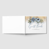 Dusty Blue en Gold Glitter Wedding Gastenboek (Volledig)