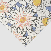 Dusty Blue en Gold Large Flowers Tissuepapier (Detail)