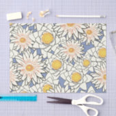 Dusty Blue en Gold Large Flowers Tissuepapier (Craft)