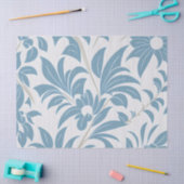 Dusty Blue en Gold Retro Mid Century Bold Floral Tissuepapier (Craft)