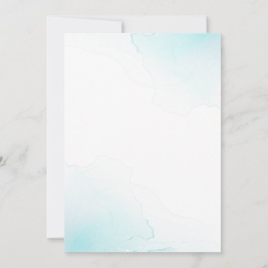 Dusty Blue en Gold Spring Waterverf Floral Kaart (Achterkant)