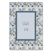Dusty Blue en Gray Floral Botanical Wedding Kaart (Achterkant)
