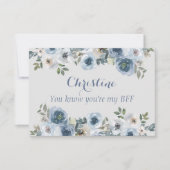 Dusty Blue en Gray Floral zijn mijn zegen van eer Kaart (Voorkant)
