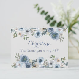 Dusty Blue en Gray Floral zijn mijn zegen van eer Kaart