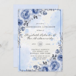 Dusty Blue en Gray Peony Bridesmaids Luncheon