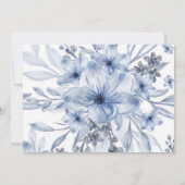 Dusty Blue en Gray Peony Engagement Party Kaart (Achterkant)