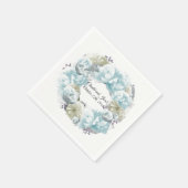 Dusty Blue en Green WreatPaper Napkins Servet (Hoek)