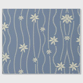 Dusty Blue en Ivory kerstventilator Cadeaupapier (Vlak)