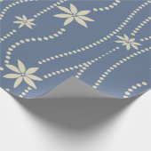 Dusty Blue en Ivory kerstventilator Cadeaupapier (Hoek)