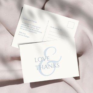 Dusty Blue en Ivory Non-Photo Bedankt Briefkaart