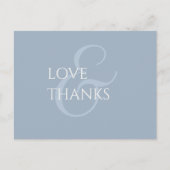 Dusty Blue en Ivory Non-Photo Bedankt Briefkaart (Voorkant)