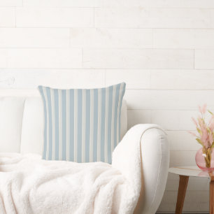Dusty Blue en Ivory Stripe Kussen
