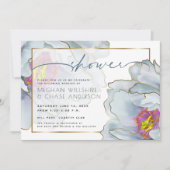 Dusty Blue en Lila exotic Couple's Shower Kaart (Voorkant)
