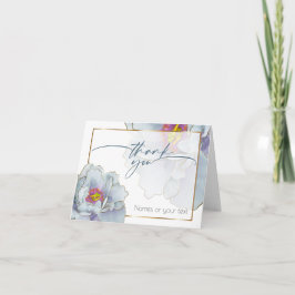 Dusty Blue en Lila exotische Floral Bedankkaart