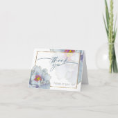 Dusty Blue en Lila exotische Floral Bedankkaart (Voorkant)
