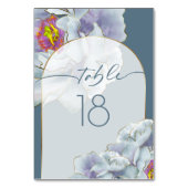 Dusty Blue en Lila exotische Floral Kaart (Achterkant)