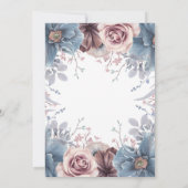 Dusty Blue en Mauve Bloemen Verjaardagsfeest Kaart (Achterkant)