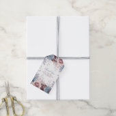 Dusty Blue en Mauve Bloemenbruiloft Cadeaulabel (Met Touw)