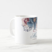 Dusty Blue en Mauve Bloemenbruiloft MRS of MR's Koffiemok (Voorkant links)