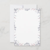 Dusty Blue en Mauve Bloemenbruiloft RSVP (Achterkant)