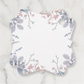 Dusty Blue en Mauve Floral Bedankt Bedankjes Labels (Achterkant)