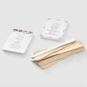 Dusty Blue en Mauve Floral bruiloft programma Handwaaier (Niet-gemonteerd)