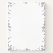 Dusty Blue en Mauve Floral Elegant Modern Notitieboek (Achterkant)