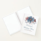 Dusty Blue en Mauve Floral Elegant Modern Notitieboek (Binnen)