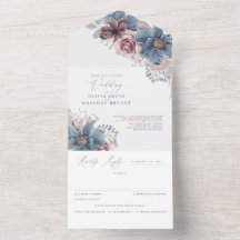 Dusty Blue en Mauve Floral Elegant Wedding