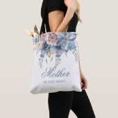 Dusty Blue en Mauve Floral Elegant Wedding Tote Bag (Dichtbij)