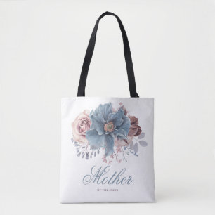 Dusty Blue en Mauve Floral Elegant Wedding Tote Bag